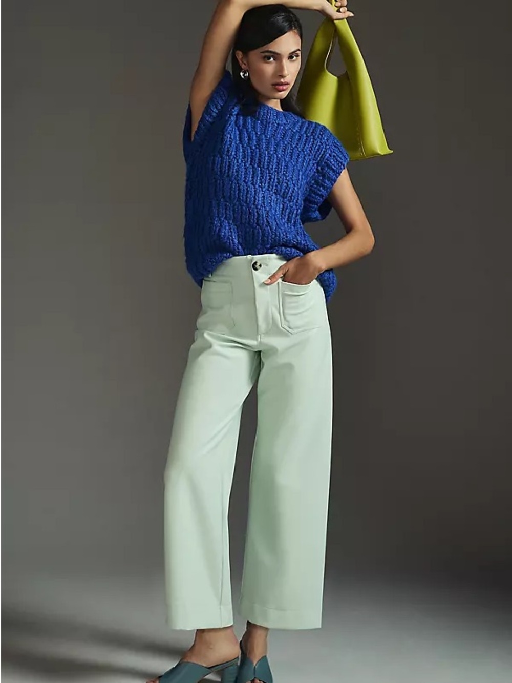 Maeve Mint Straight-Leg Pants